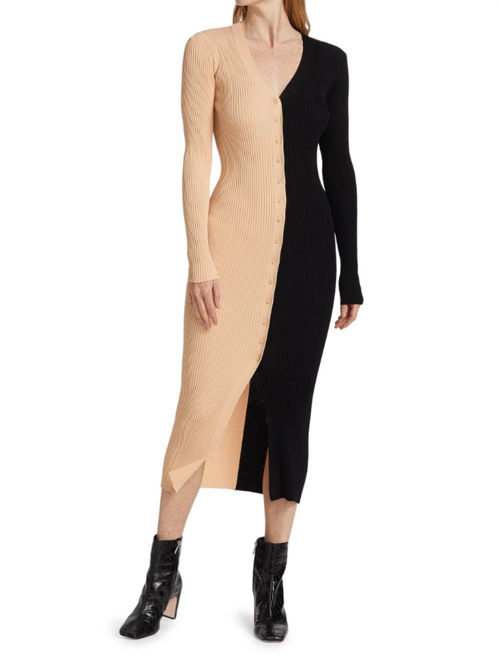 Staud Shoko Colorblocked Midi-Dress